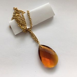 Amber-Colored Pendant Necklace